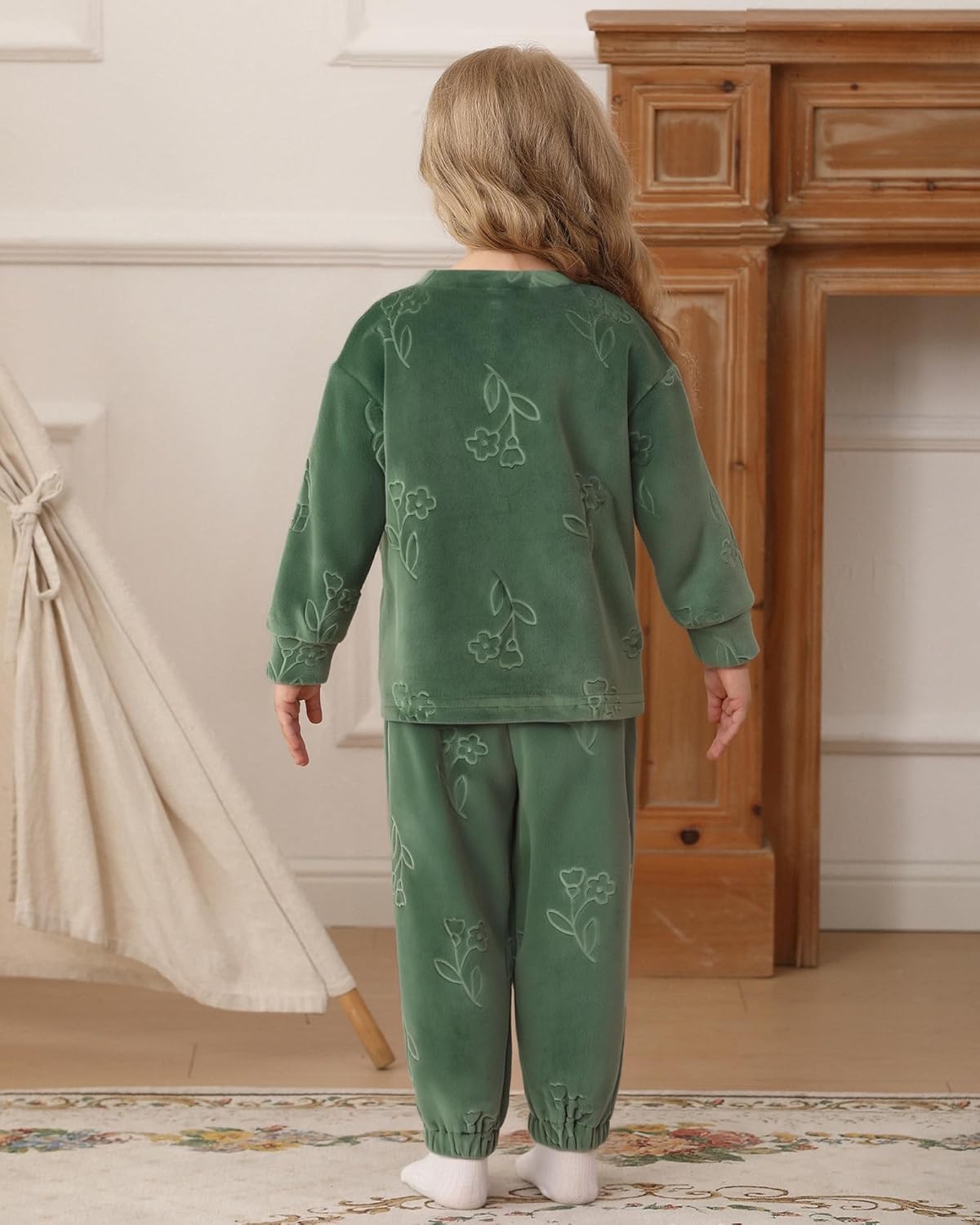 Jecson Toddler Girl Clothes Set: Soft Thick Stretchy Outfits Graphic Sweatshirts & Jogger Pants Cute Winter Home Outdoor 2-8Y - Image 9