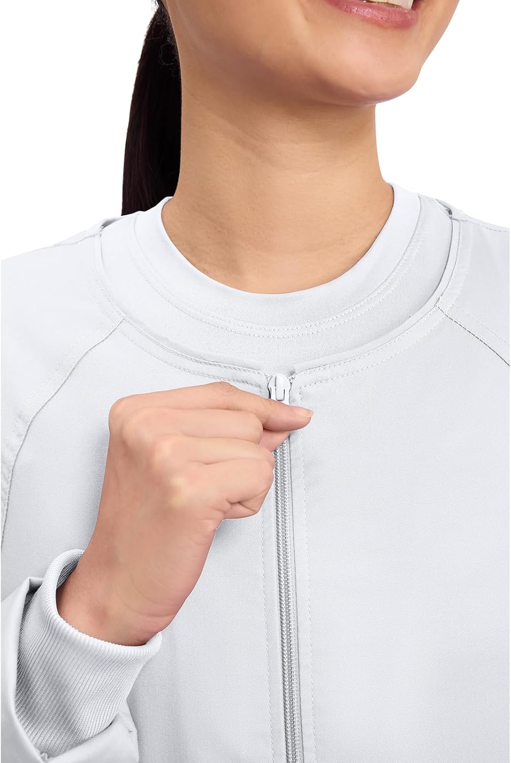 Cherokee Zip Front Scrub Jackets for Women, 3 Pockets, 2-Way Stretch, Soft, Breathable,Brushed Twill - 4315 - Image 3