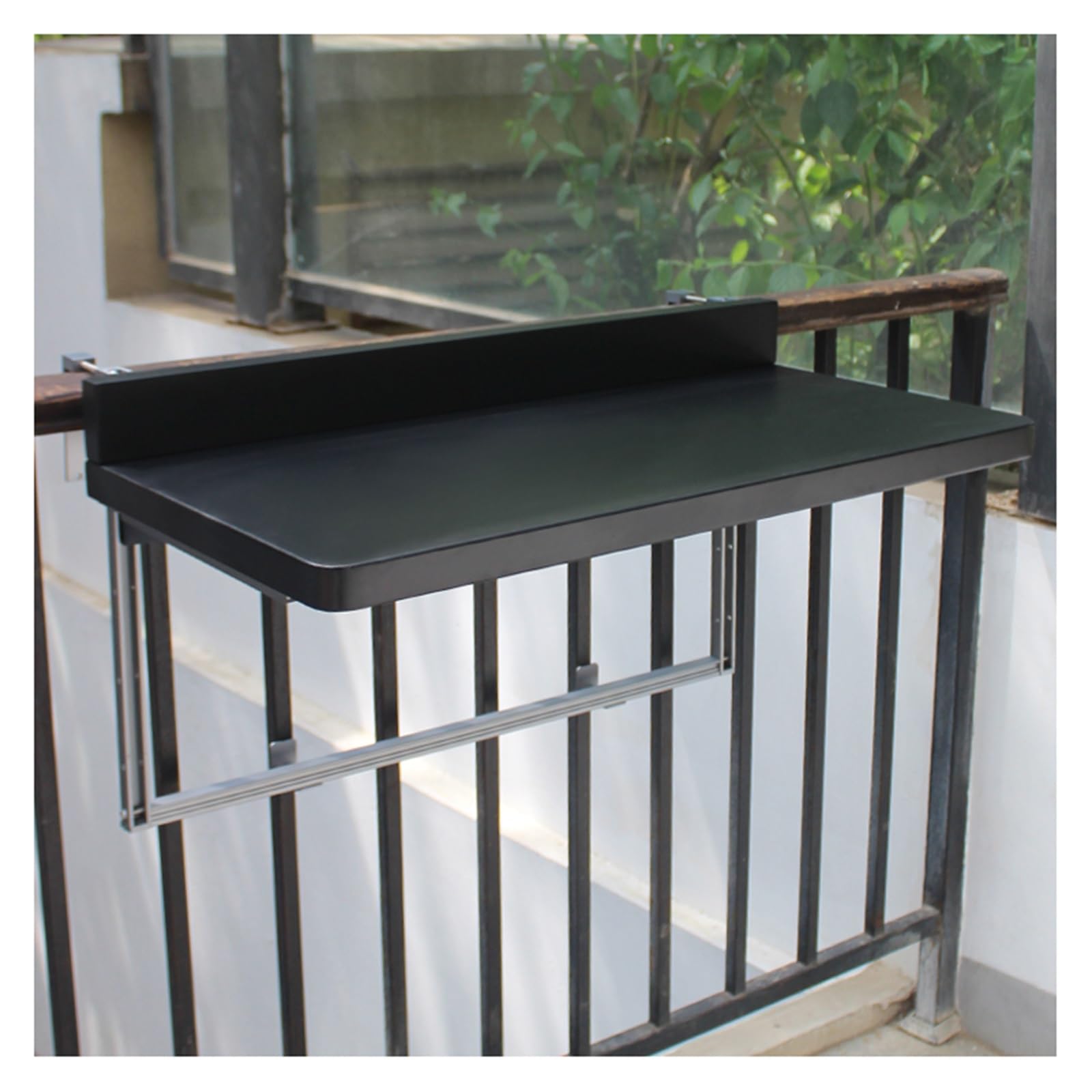 Barre de balcon pliante réglable pour aménager un garde-corps étroit
