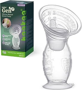 haakaa Gen.2 Plus Upgraded Manual Breast Pump, 4oz/100ml Multi-Ring ComfortCARE Sensitive Silicone Breast Pump with Spill-Guard Insert Set, Patent-Pending Design for Nursing Moms During Lactation