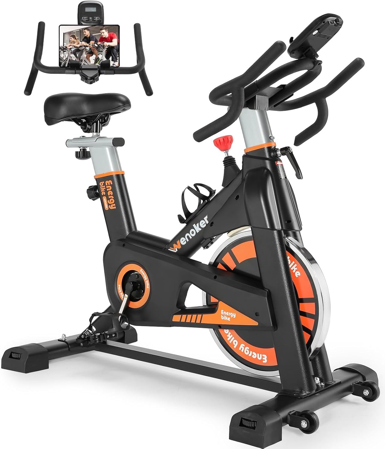 Exercise Bike, WENOKER Stationary Bike for Home, Indoor Bike with Silent Belt Drive, Heavy Flywheel, Multi-grips Handlebar and Upgraded LCD Monitor