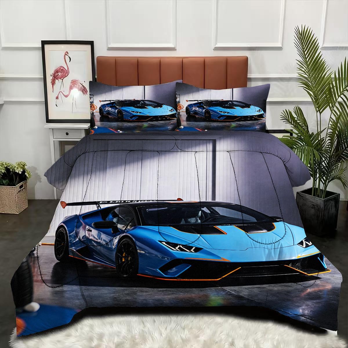Couette 200 x 200 cm Voiture de Sport pour transformer une chambre d'ado passionné