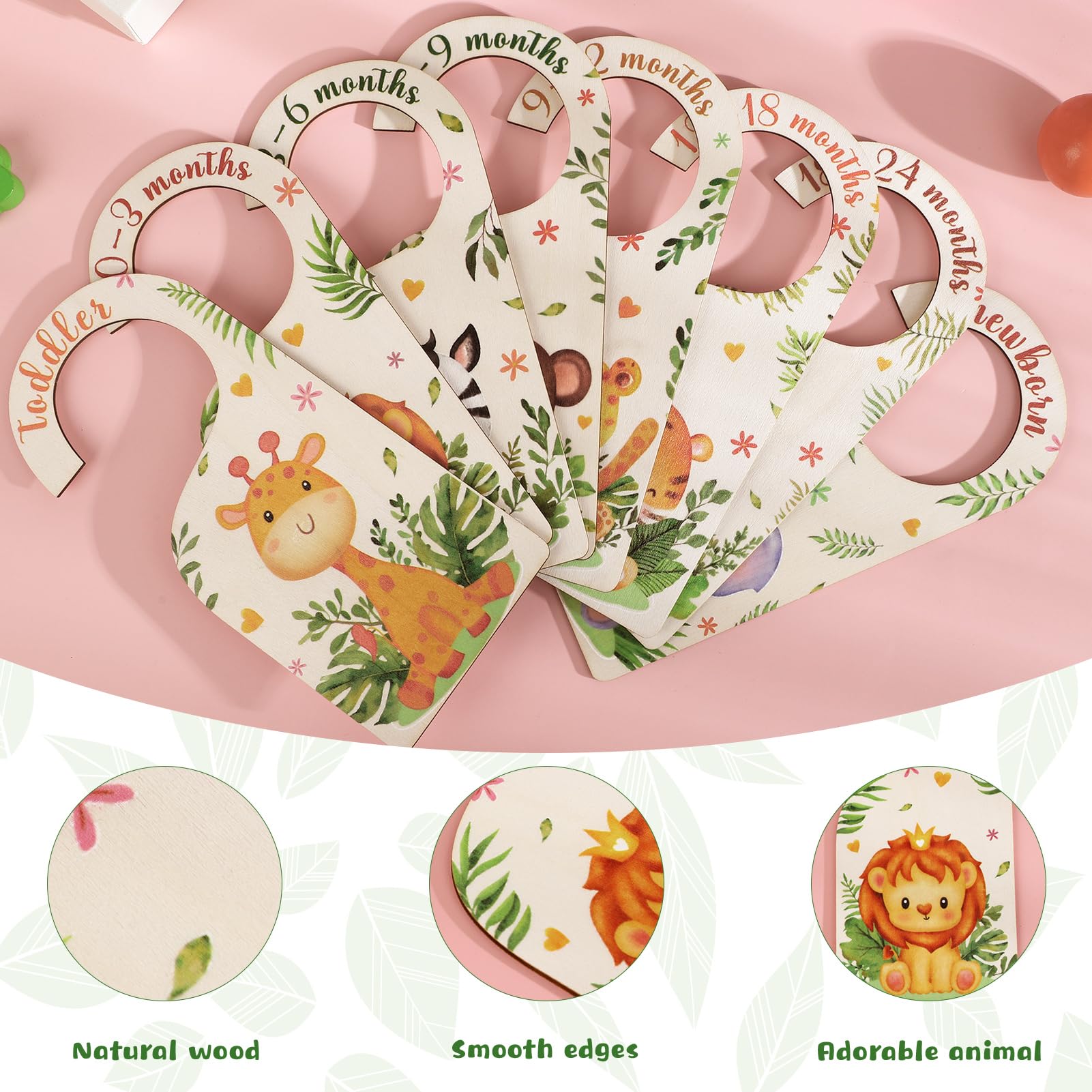 Radsocken 8PCS Baby Wardrobe Dividers, Baby Clothes Dividers, Wood Baby Wardrobe Dividers - Image 3