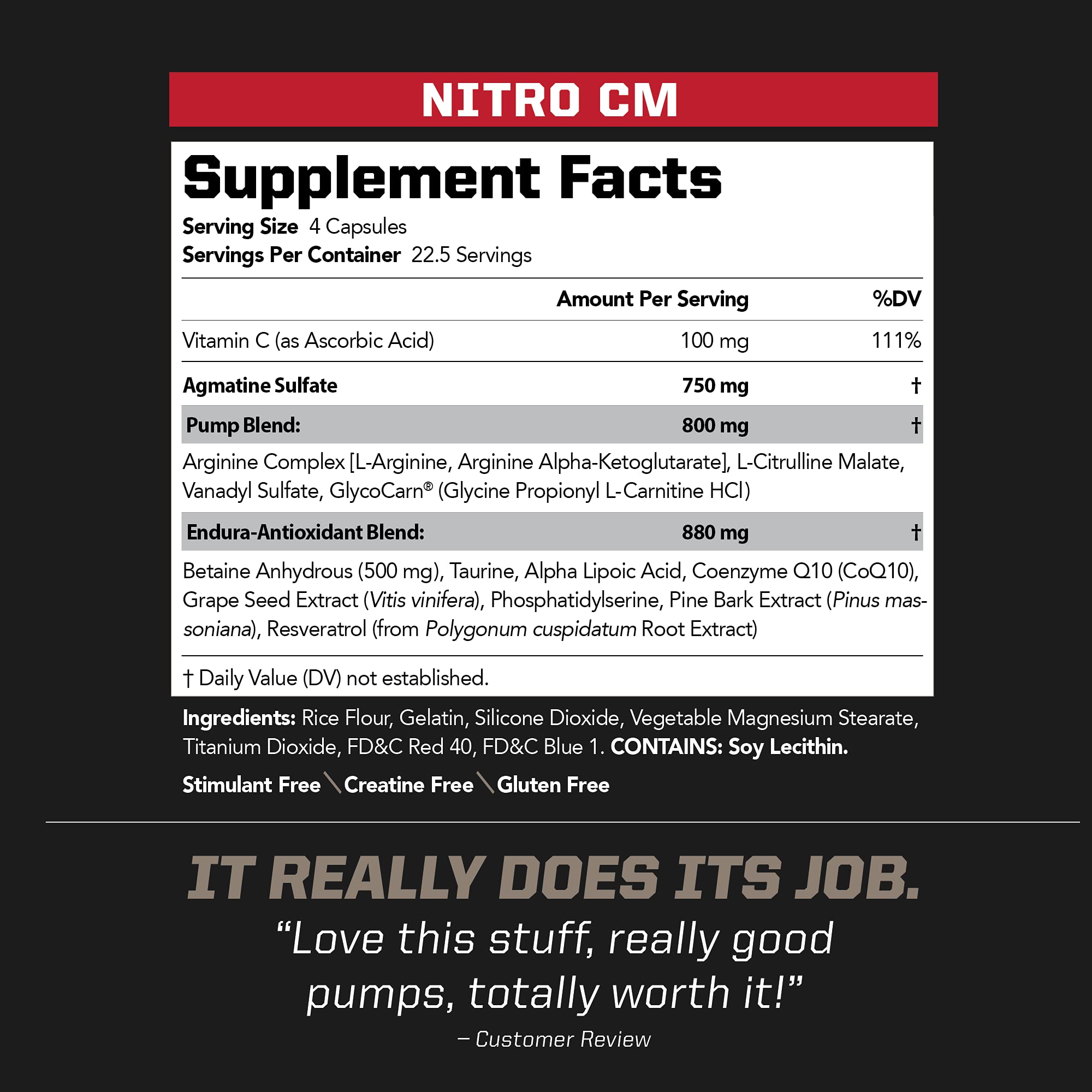 PMD Sports Nitro CM Nitric Oxide with Agmatine Supplement - 90 Capsules — Amazon image 2