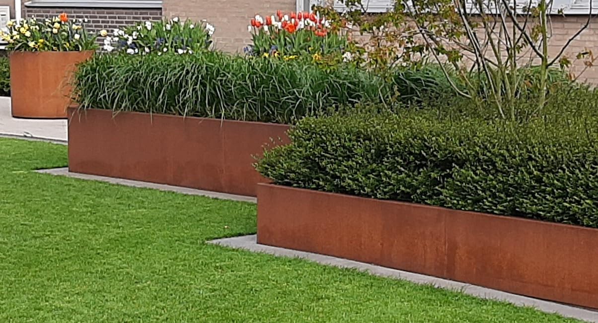 Rasenkantenband 30 cm hoch 5 Meter lang Edelrost 1mm dick Verschiedene Längen Beet Begrenzung