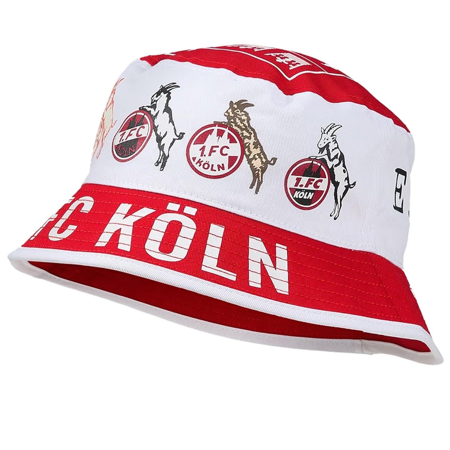 1. FC Köln Fischerhut - Vereinsstr. - Sommerhut rot-weiß Sonnenhut Unisex Hut Schlapphut - Plus Lesezeichen I Love Köln