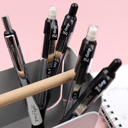 Vista 30 de Zebra Pen Z-Grip - Bolígrafo retráctil de punta media, 3/64 pulgadas, tinta negra, 12 unidades Surtido Moda A