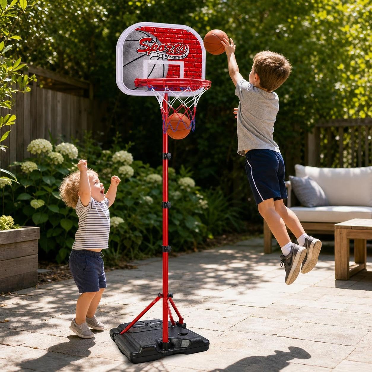Gioco Bambini Esterno, con e Pompa, Altezza Regolabile, per cortile