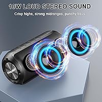 Vista 2 de Altavoz Bluetooth, Nuevos Rellenos de 2025 - Altavoz Inalámbrico Portátil con Sonido Fuerte 6D, Impermeable IPX7, Llamada HD, Luces RGB, 12 Horas