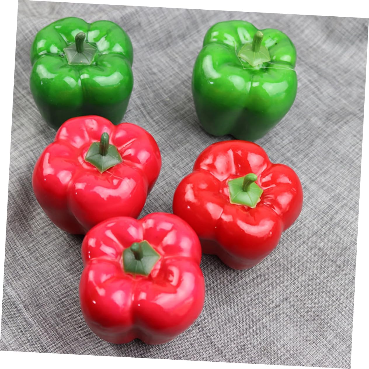 12pcs Lifelike Artificial Bell Peppers Model Realistic Fake Vegetables for Home Kitchen Decor Photography Props and Creative Projects