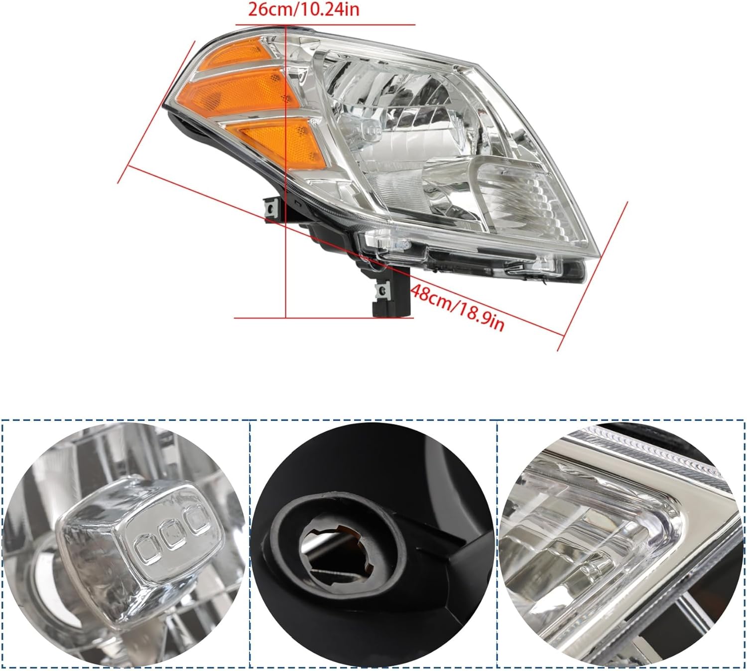 WFLNHB Headlight Assembly Replacement for Frontier 2009-2021 Halogen Headlights Set Driver and Passenger Side
