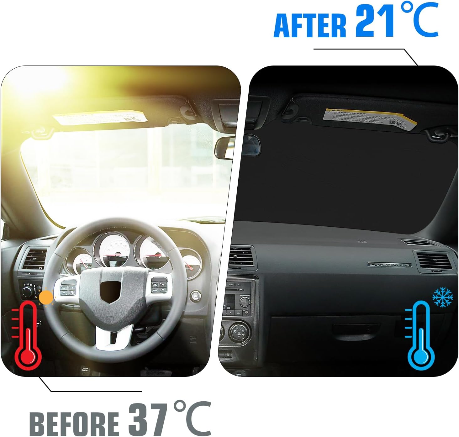 Windshield Sun Shade for BMW X5 2019-2025 2026, Foldable Sun Visor Protector with Storage Bag, 2-Layers Car Sunshade Front Window Shade UV Protection