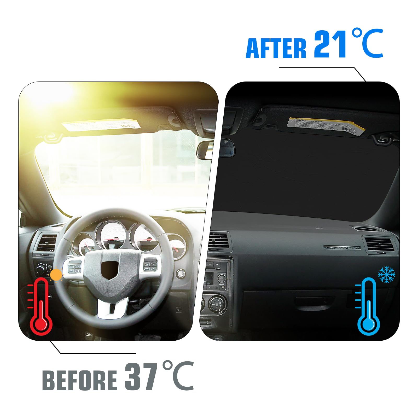 SLOGENTO Custom Fit Windshield Sun Shade For Nissan Titan 2017-2024, Blocks UV & Heat, Front Window Sunshade, Easy Fold & Store