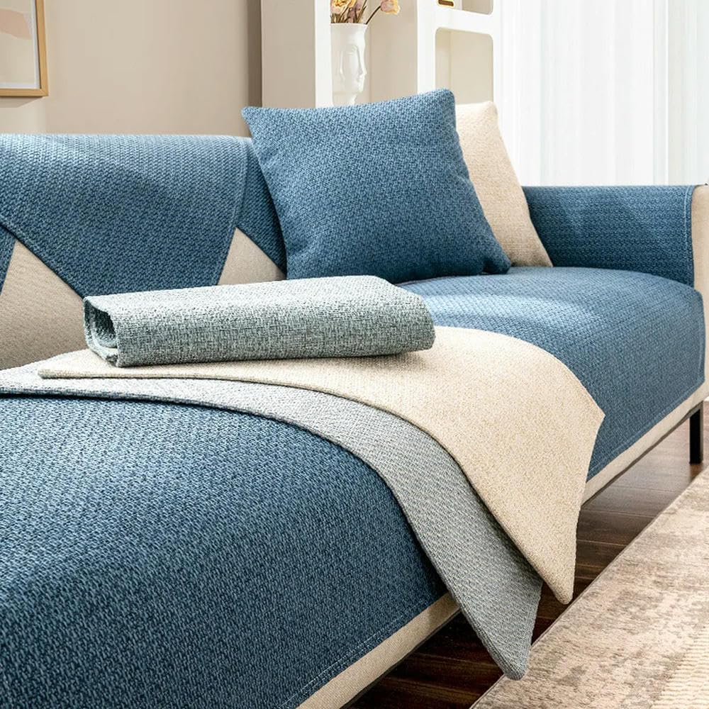 Tapis de canapé en coton et lin antidérapant housse de protection