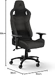 Corsair T3 Rush Fabric Gaming Chair (2023) – Racing-Inspired Design – Soft Fabric Exterior – Padded Neck Cushion – Memory Foam Lumbar Support – Adjustable Seat Height – Charcoal