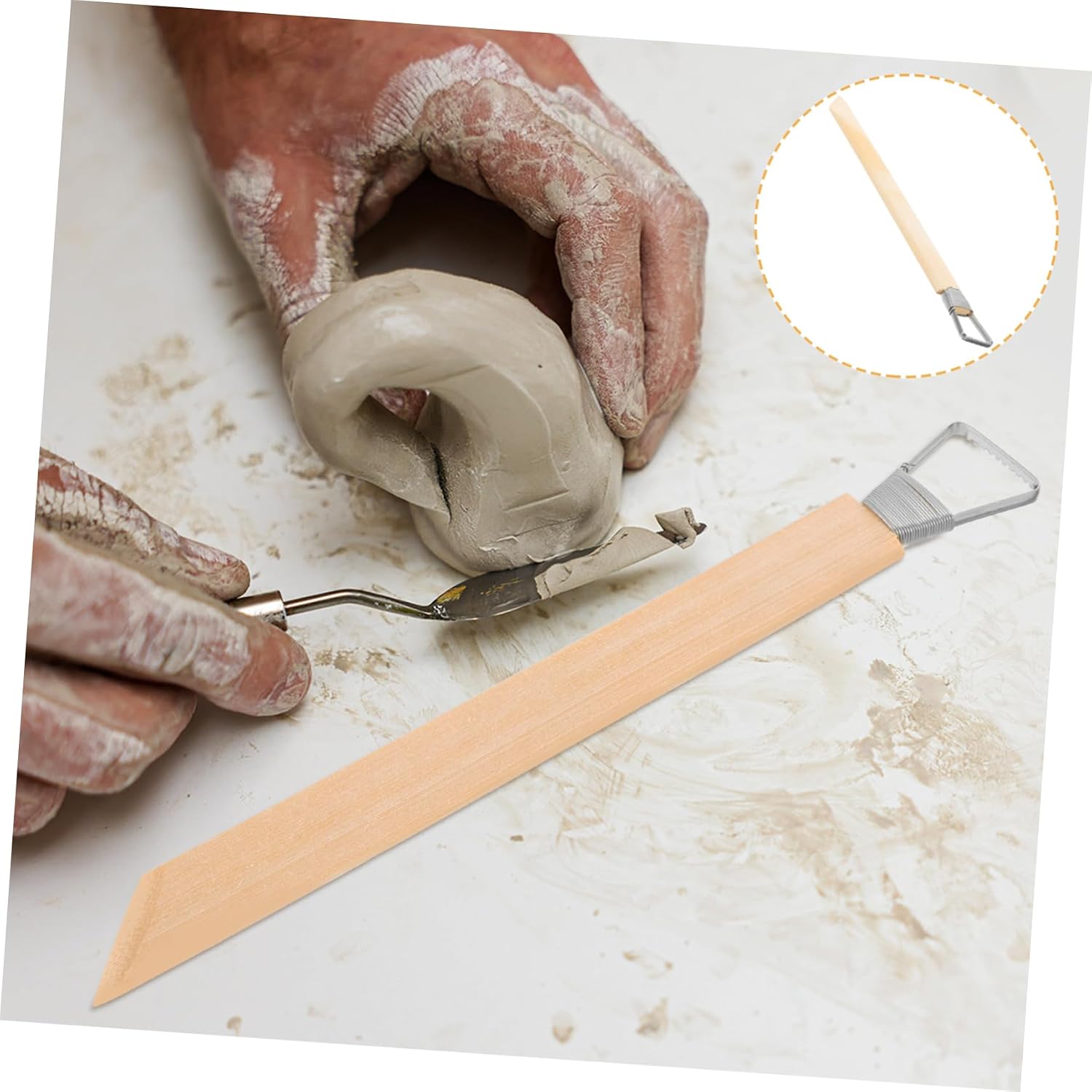 SHINEOFI 4pcs Sculpture Tool Kit Clay Carving Tools Scraper for Pottery Ceramics Easy to Clean and Store for Art Projects