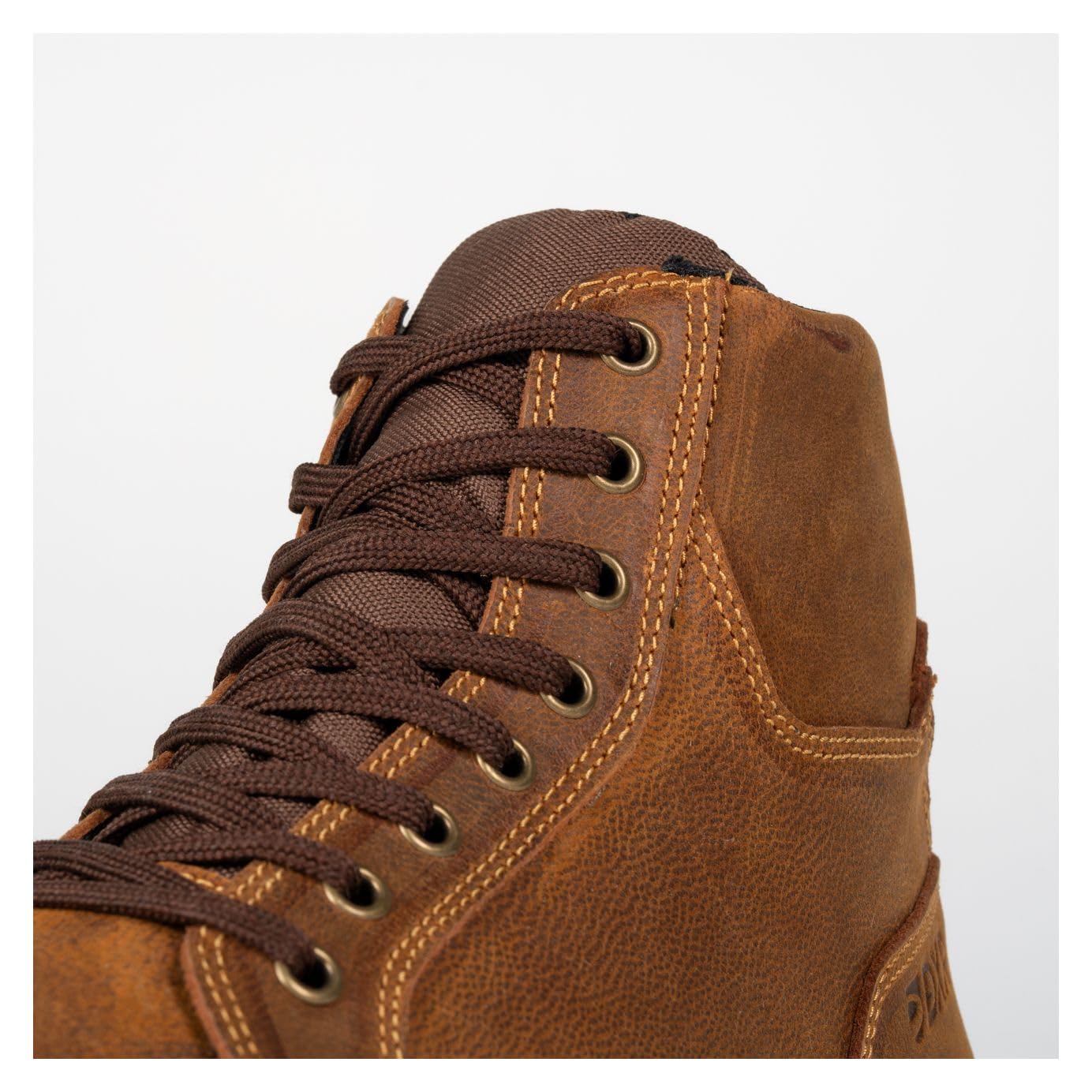 Clayton - Zapatos de moto para hombre con certificación CE estándar EN 13634 de piel reforzados, maleolos, cierre de cremallera y cordones, suela antideslizante