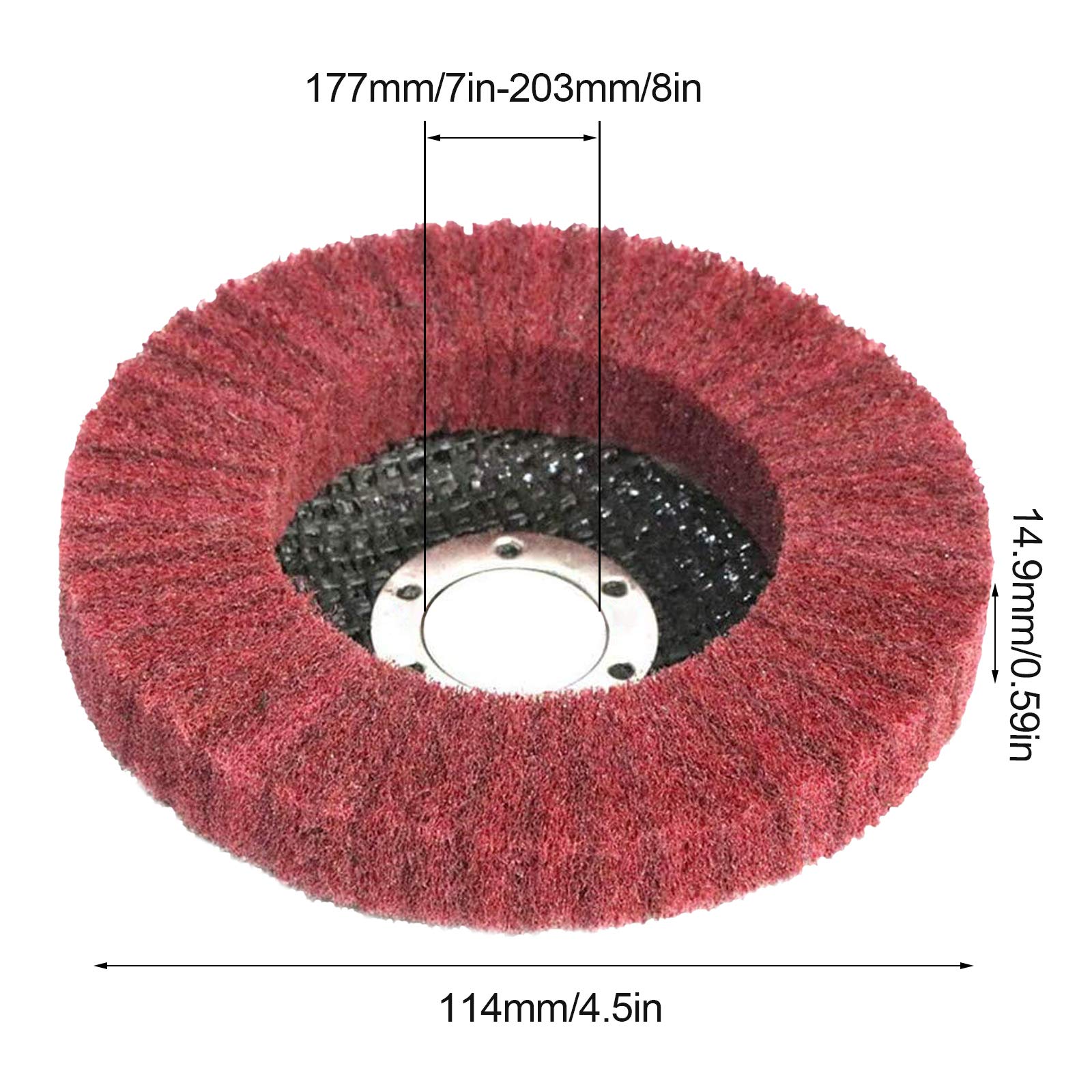 Dischi Giranti Abrasivi Di Polietilene Poliammide, Fibra Molatura per Lucidatura, rimozione Vernice, Pulizia Ruggine, (5 Pcs/100 mm) per Smerigliatrice angolare