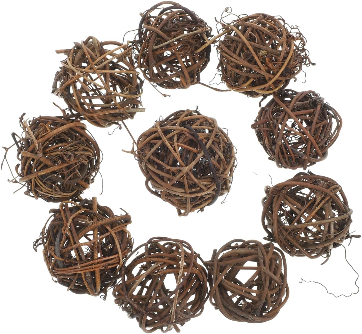 Boules de vigne naturelle rotin 10 cm pour sapin de Noël et mur