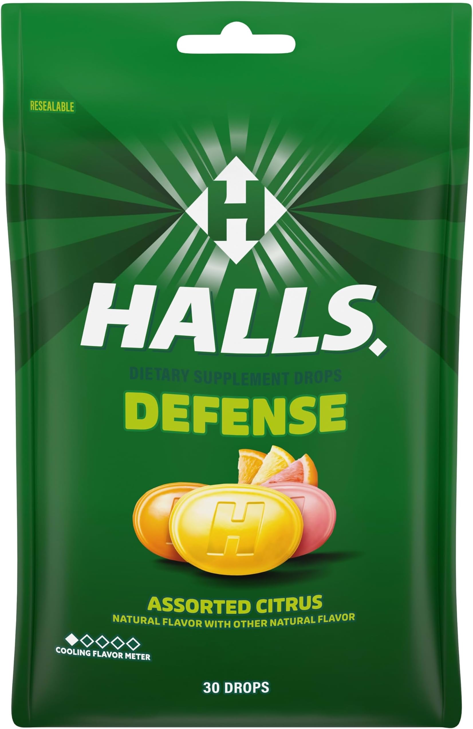 Defense Assorted Citrus Vitamin C Dietary Supplement Drops, 30 ct