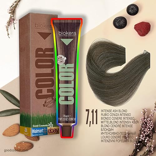 Miniatura 1 de Tinte orgánico natural para el cabello PERMANENT de Salerm Biokera (7,11 Rubio ceniza intenso)