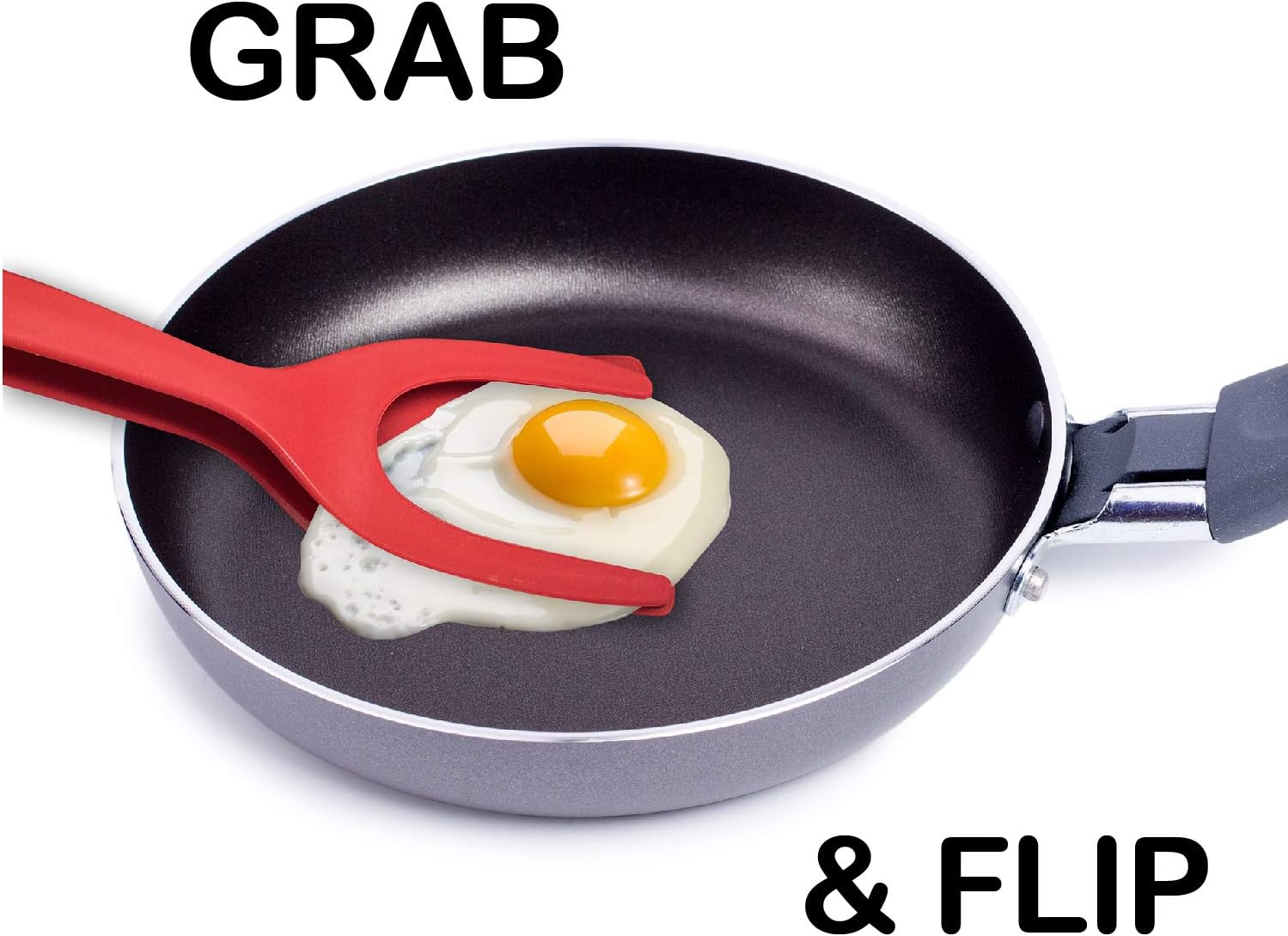 Egg Spatula - Double Spatula Can Be Used As Tongs Or Flipper - Flip Turn And Grab Your Food With Ease - All In One Cooking Tool Is Perfect For Eggs, Burgers, Fish And More!