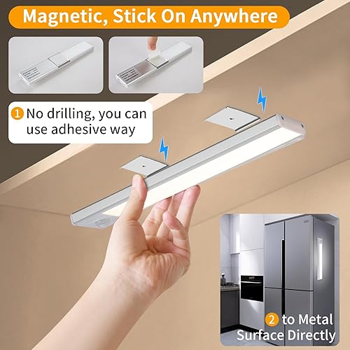 Miniatura 2 de Luces LED para debajo del gabinete, luz inalámbrica con sensor de movimiento recargable USB-C para interiores, 7.9 pulgadas, 3 temperaturas de