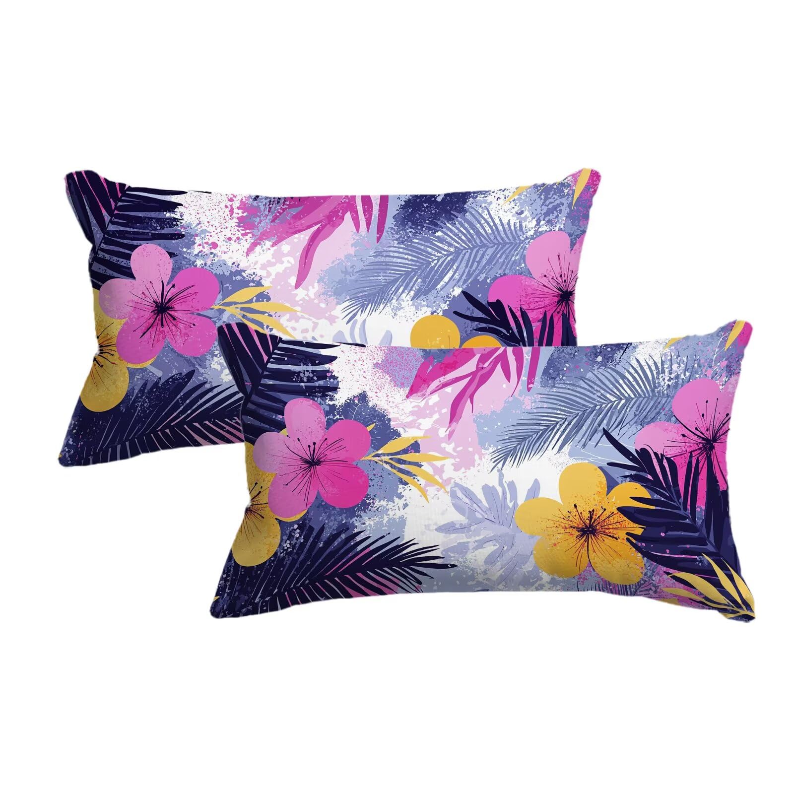Housse de coussin fleur en lin imperméable 40x80 pour sublimer votre chaise de jardin