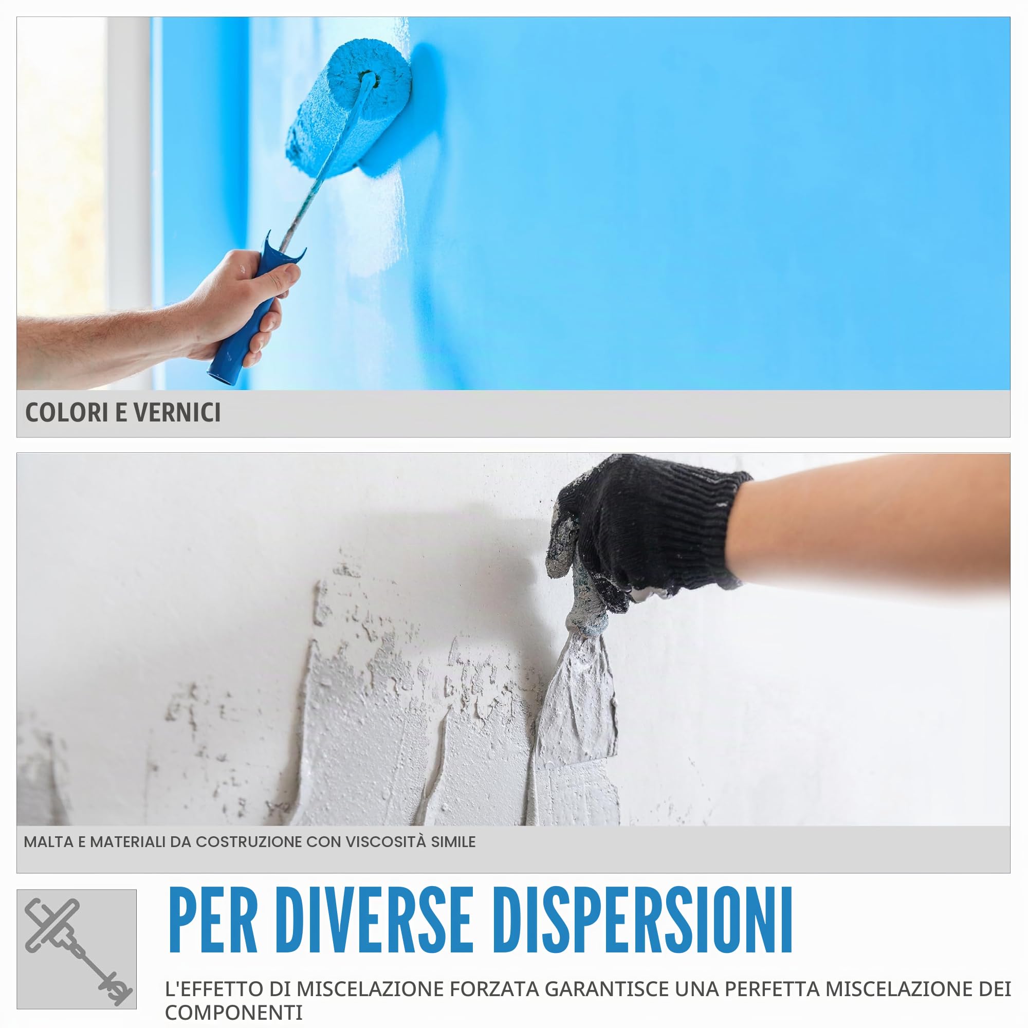 Güde Agitatore GRW 1811.1 TWIN (1800 W, cambio a 2 marce, 0-460 | 0-620 1/min max. velocità di funzionamento a vuoto, 100 l max. volume di miscelazione, riduzione del tempo di miscelazione fino al