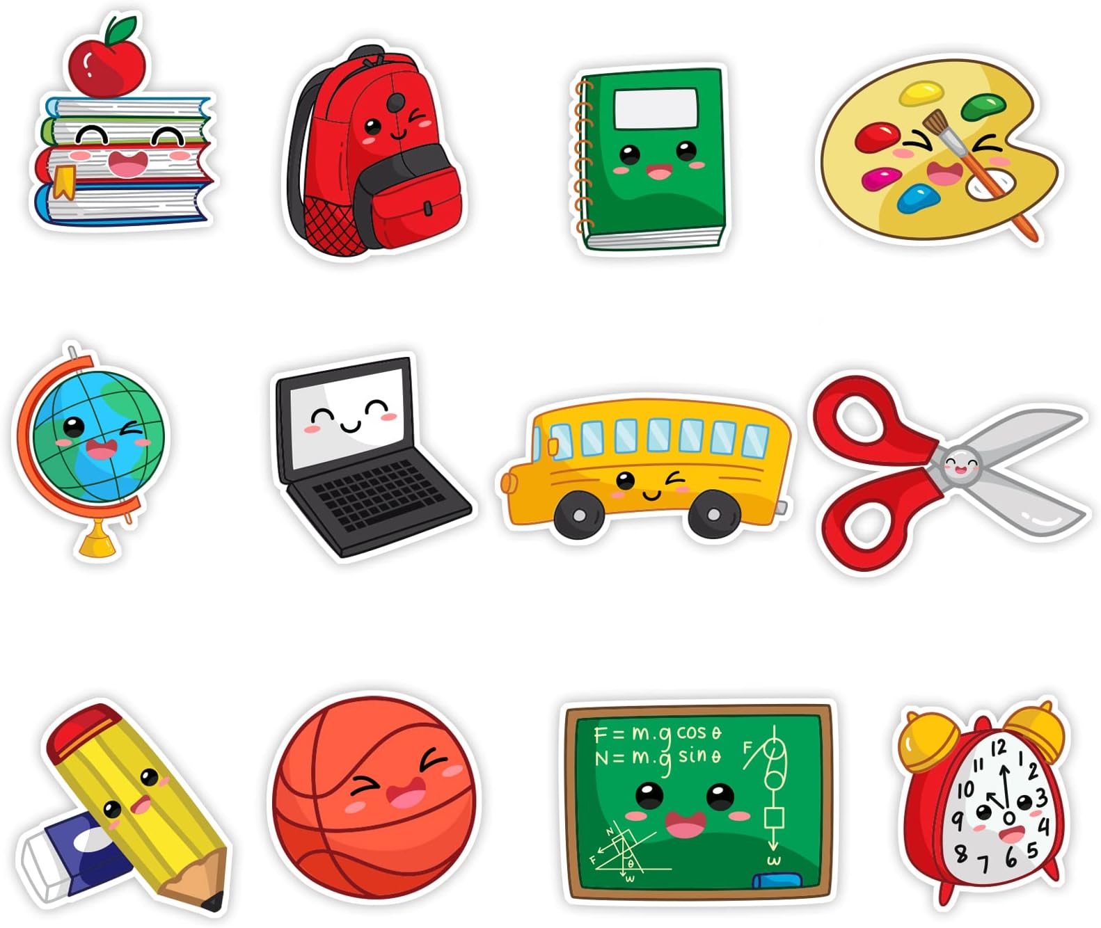 WhatSign 36Pcs Back to School Cutouts for Classroom Decorations School Bus Pencil Cut Outs Bulletin Board Cutouts Banner First Day of School Classroom Bulletin Board Wall Decorations Teacher Supplies
