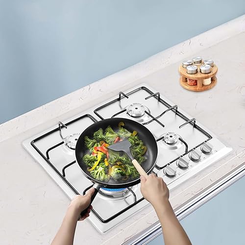 Miniatura 3 de Estufa de gas de 4 quemadores, estufa de gas integrada de acero inoxidable de 23 pulgadas para GLPNG, doble combustible convertible, protección