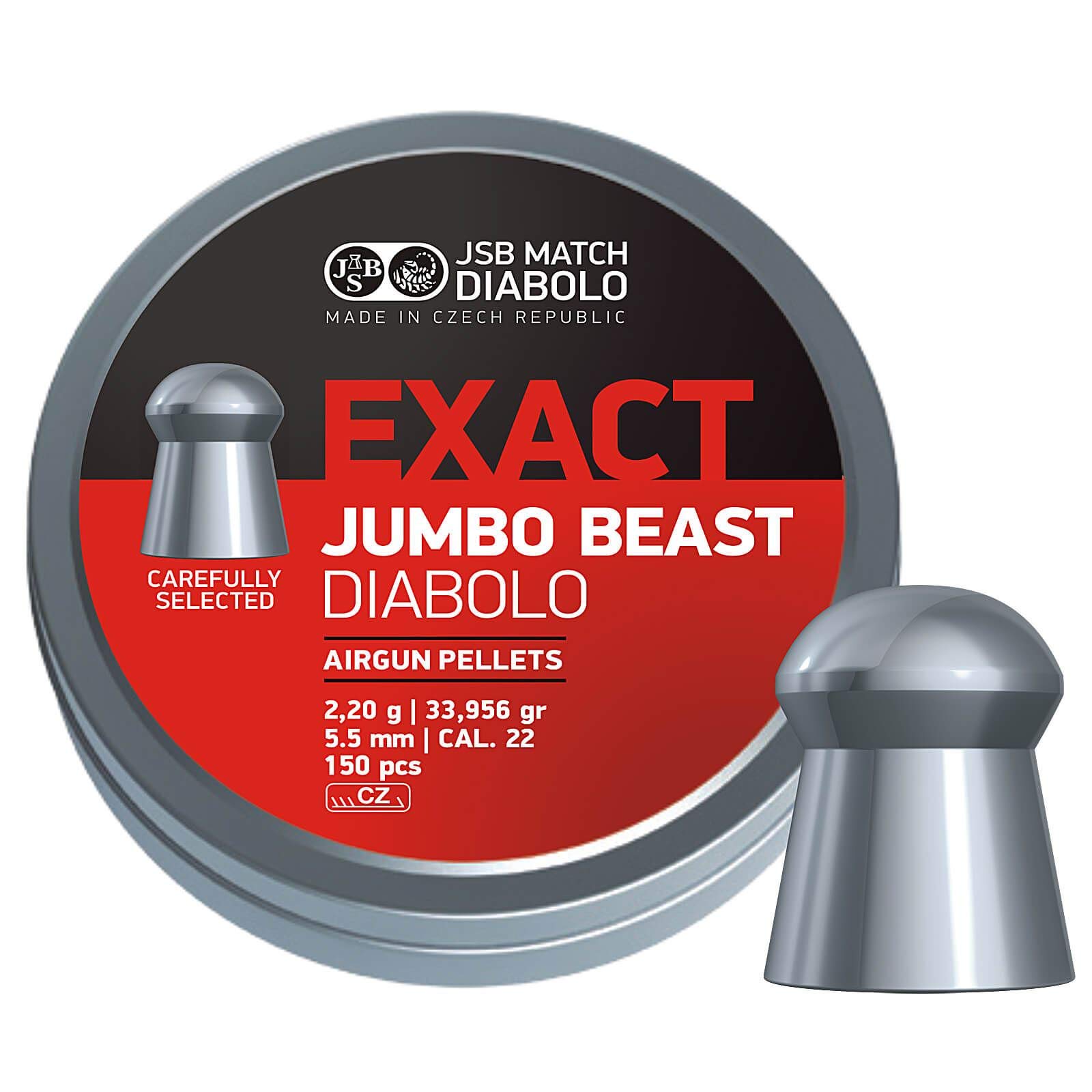 JSB Jumbo Exact Beast .22 Pellets, Tin of 150