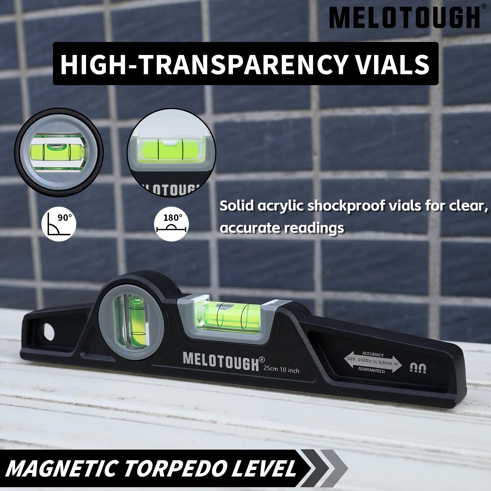 MELOTOUGH Magnetic Torpedo Level - Carpenter & DIY -4 MELOTOUGH Magnetic Torpedo Level - Carpenter & DIY -4