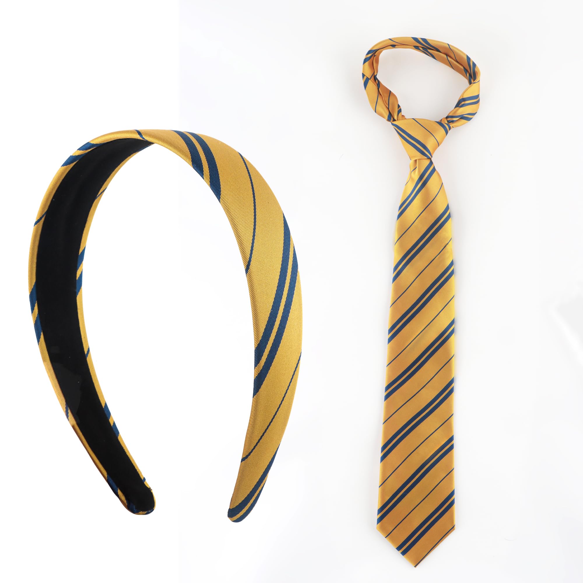 Landisun Halloween Cosplay Yellow 58in Tie & Headband Accessories for Women