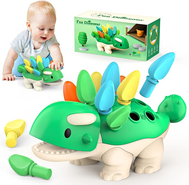 Dislocati Baby Sensory Fine Motor Skills Toys, Early Educational Montessori Dinosaur Toys Gifts for Baby Toddler