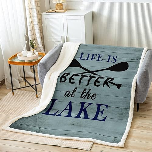 Miniatura 15 de Manfei Manta con estampado de patas para niños, manta rústica de oso salvaje para sofá, manta de cama con tablones de madera azul para niños y Multi