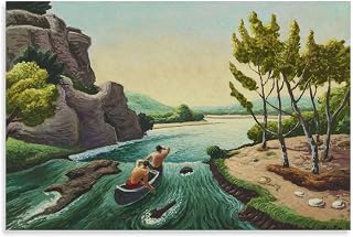 Thomas Hart Benton The Chute Buffalo River Art Prints Poster Wall Art Painting Canvas Living Room Prints Decor Artworks 16x24inch(40x60cm)