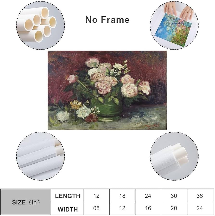 Amazon.co.jp: ゴッホ画集「バラとシャクヤク」絵画ポスター油絵麦畑の Amazon.co.jp: ゴッホ画集「バラとシャクヤク」絵画ポスター油絵麦畑の