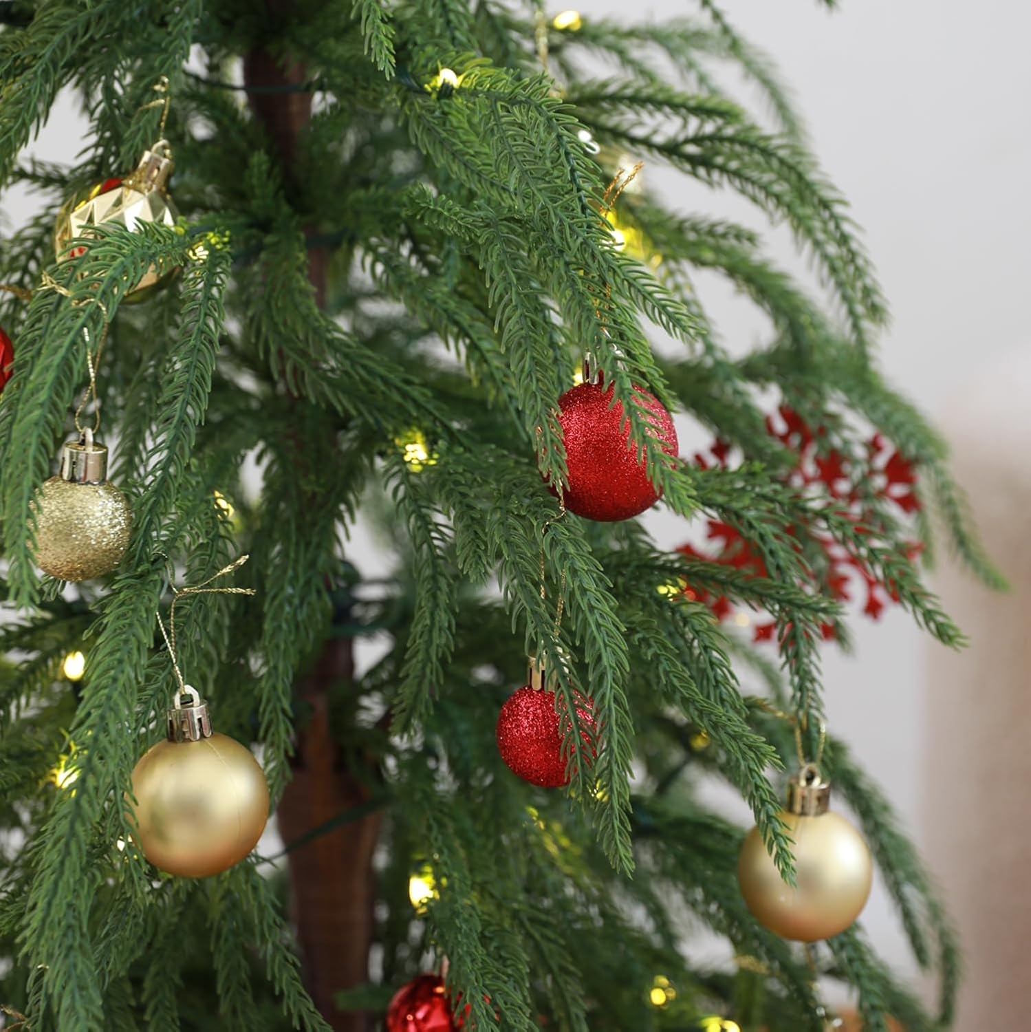 30ct Christmas Ornaments Tree Decorations Set-1.57 Inch Red Gold Shatterproof Decorative Hanging Ball Ornament Bulk, Mini Xmas Tree Tabletop Decorations for Fall Halloween Holiday Party Decor - Image 6