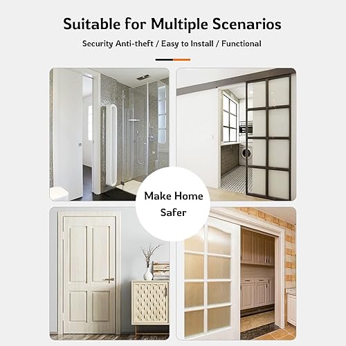 Miniatura 3 de LISHAN - Cerradura de puerta de 90 grados de alta calidad, sólida y segura, diseño moderno, acabado blanco mate, fácil instalación, ideal para