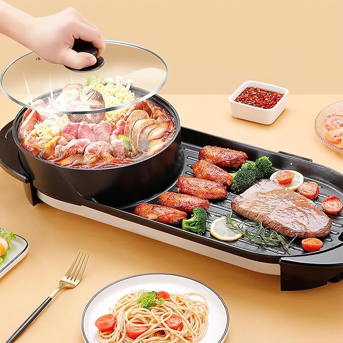 Sartén Eléctrica 2 en 1 Antiadherente 1200W 110V miniatura 2