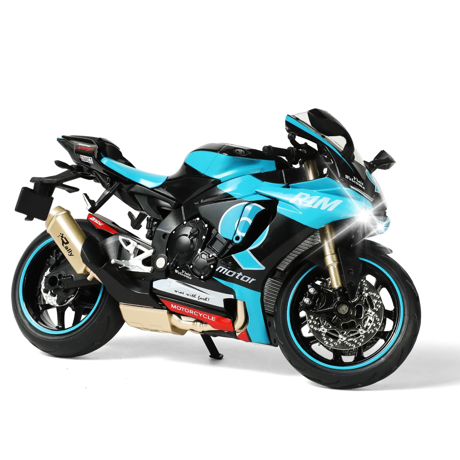 Risopen 1:12 Motorcycle Model Toy for BMW S1000RR Metal Die-cast with Plastic Motorcycle Model No Assembly Required Mini Finished Moto Gift for Adult(White) — view 15