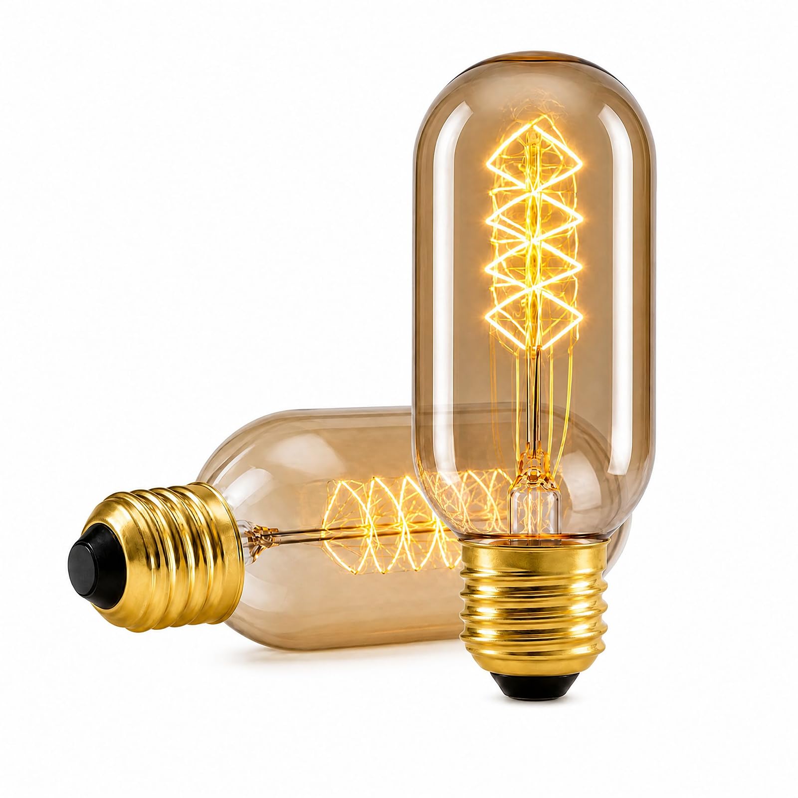 MIAOYIMIZWJ Vintage Light Bulbs, E27 Edison Screw Bulb, 40W Dimmable Warm White 2700K Amber Glass, Decorative Light Bulbs, Easy Installation T45 Retro Decorative Screw Bulb for Home Cafe Bar