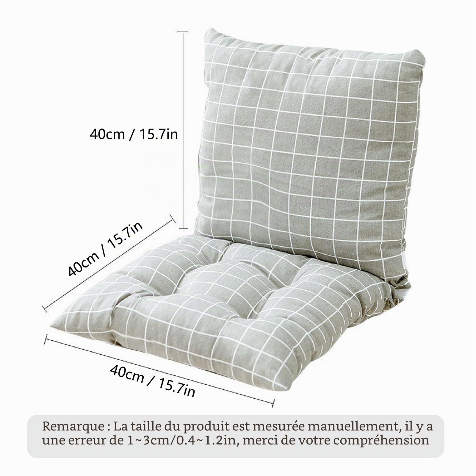 Générique Lot de 2 Coussins de Chaise avec Dossier, Coussin d'assise et Coussin de Dossier 40x80 cm - extérieur et intérieur (M)
