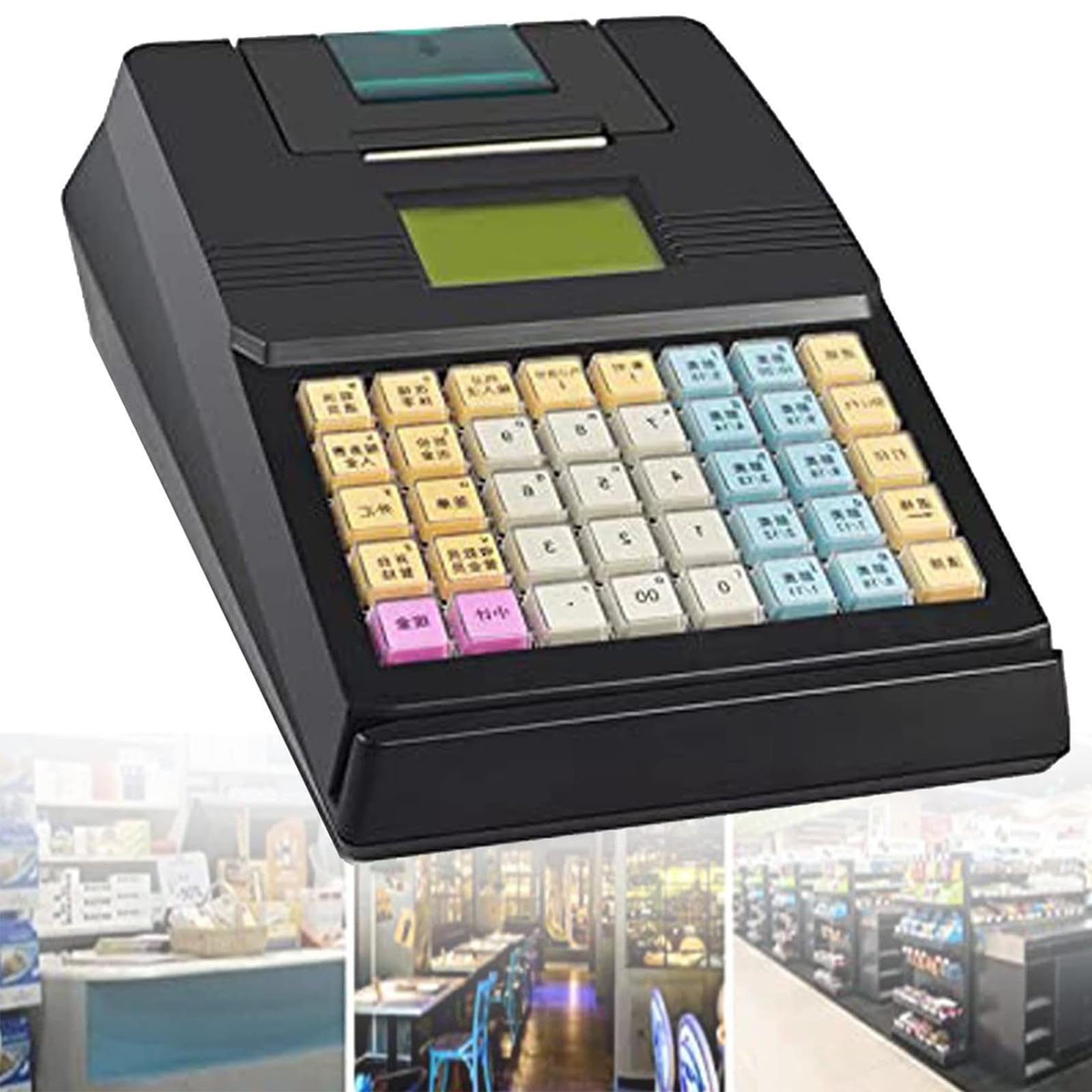 Caisse Enregistreuse Professionnelle,Caisse Enregistreuse Électronique,Caisse Enregistreuse À 40 Touches,pour Petite Entreprise,Supermarché,Bar,Black