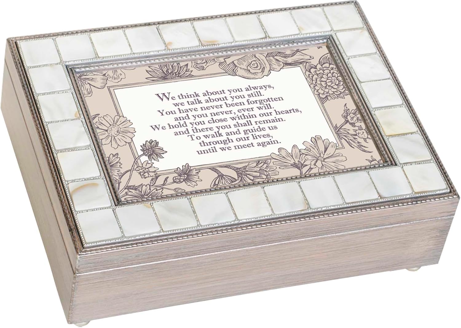 Cottage Garden Musical Trinket Photo Jewelry Box Plays Tune Wind Beneath My Wings 6 x 8 Inch Acrylic and Glass We Think About You