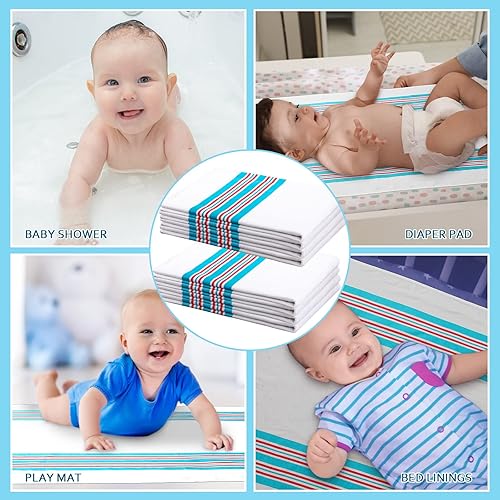 Miniatura 9 de Remerry 16 mantas de recepción, 30 x 40 pulgadas, mantas de hospital 100% franela de algodón, suaves y cálidas, para envolver unisex, para niñas,