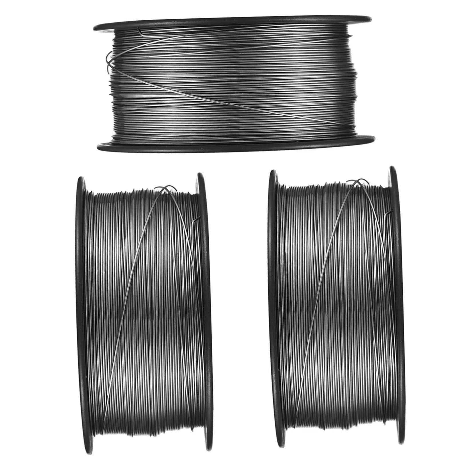 Alambre de Soldadura Mig Núcleo Fundente 0, 8mm 3 Rollos | Acero Negro, 1kg Total, para Componentes Electrónicos, Uso Doméstico y Escenarios de Soldadura