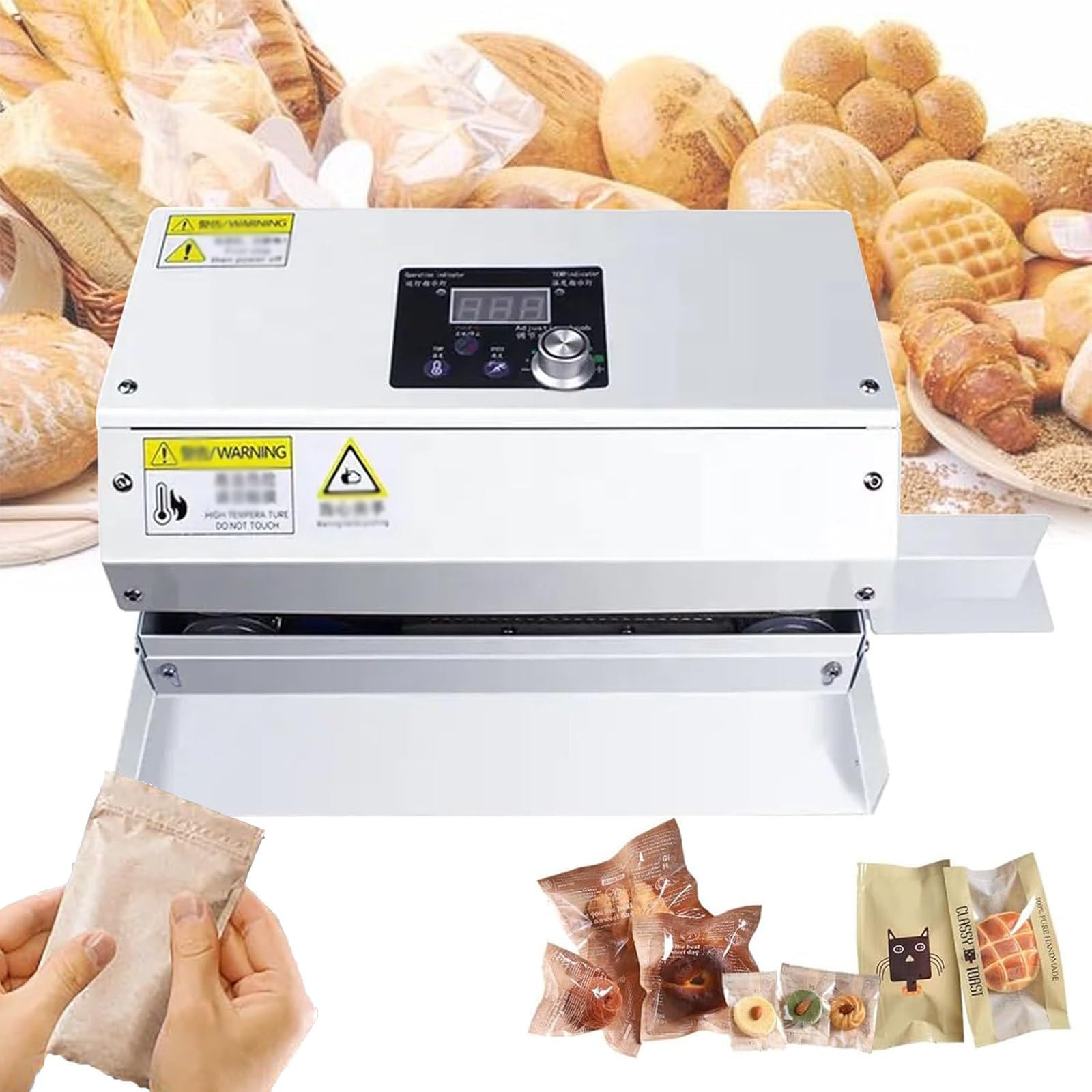 AYCDL Commercial Plastic Bag Packaging Machine,Automatic Continuous Heat Bag Horizontal Sealing Machine,6m/min Continuous Band Sealing Machine With Operations Panel