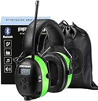 PROHEAR 033 Bluetooth 5.4 Hearing Protection Headphones with AM/FM Radio, 31dB Noise Reduction, 2000mAh Rechargeable Battery for Mowing & Lawn Work